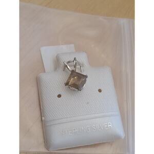 Sterling Silver .60 Carat Smokey Quartz Pendant Only